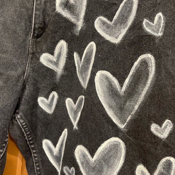 Black Vintage hand painted, size 12 LEVIs - Picture 2 of 6